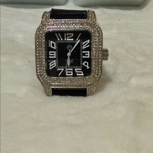 Silver and Black Fashion Square Watch